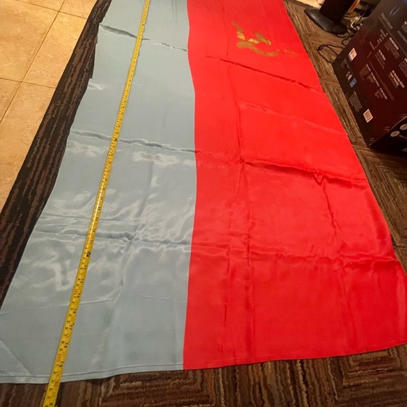 VTG Original USSR Flag Banner Ukrainian SSR Flag Hammer & Sickle Communism - Picture 4 of 7